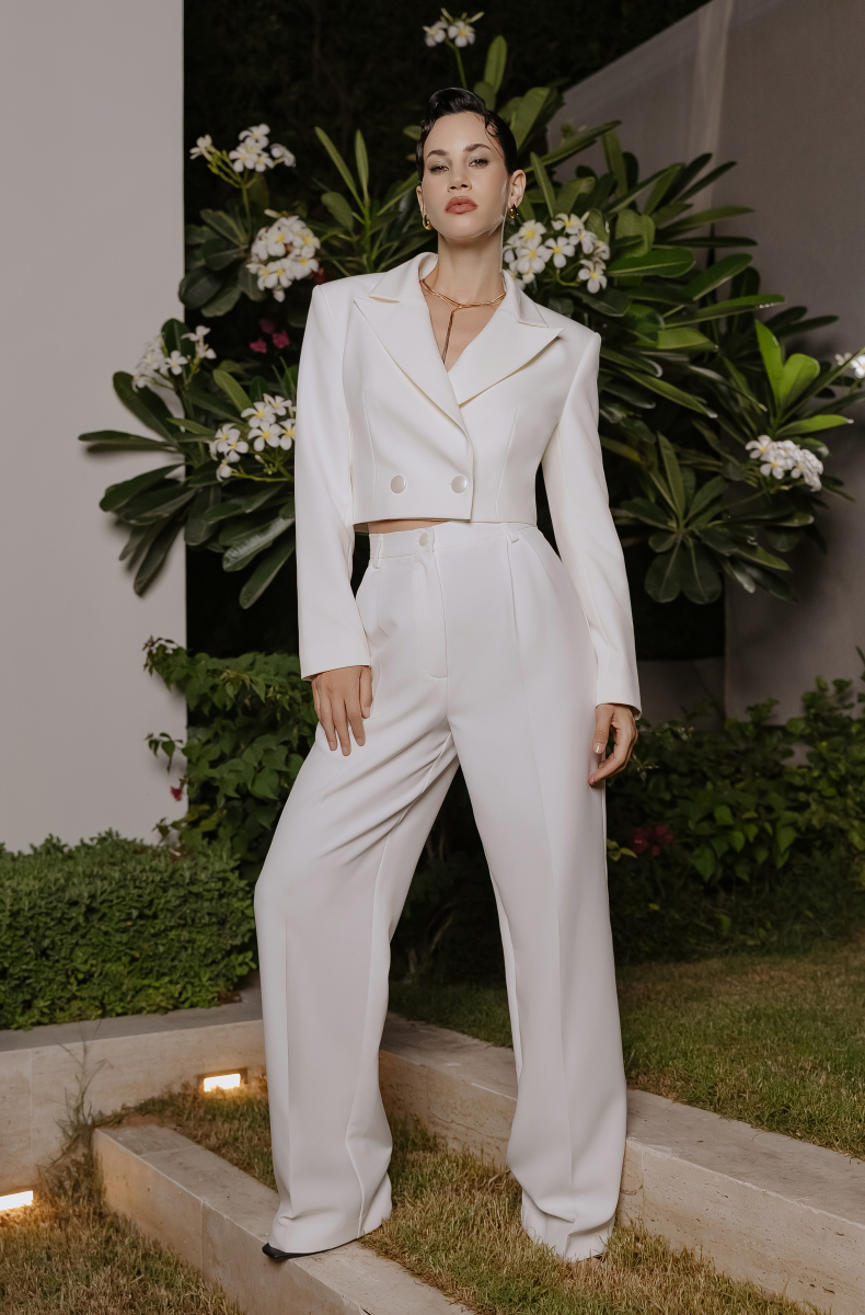 Palazzo trousers, milk white