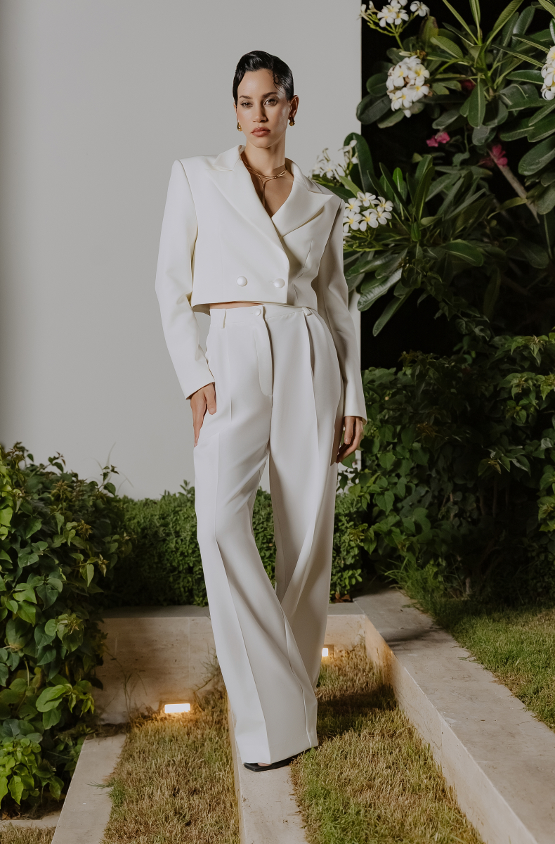 Palazzo trousers, milk white