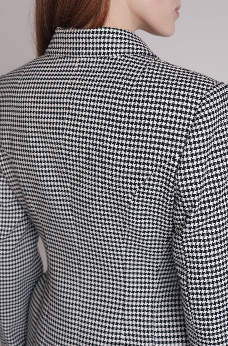 Double-breasted blazer dress, houndstooth
