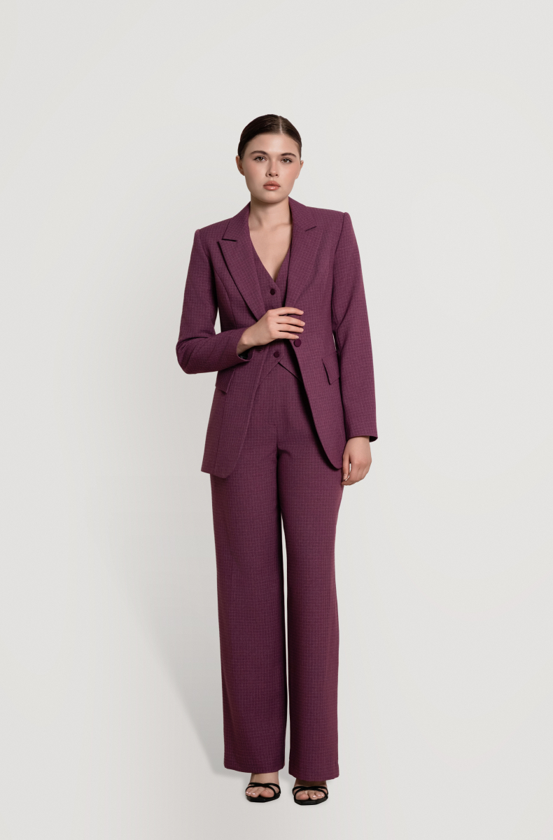 Palazzo trousers, plum