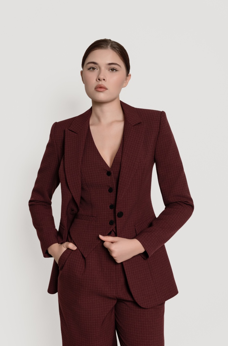 Fitted jacket, burgundy