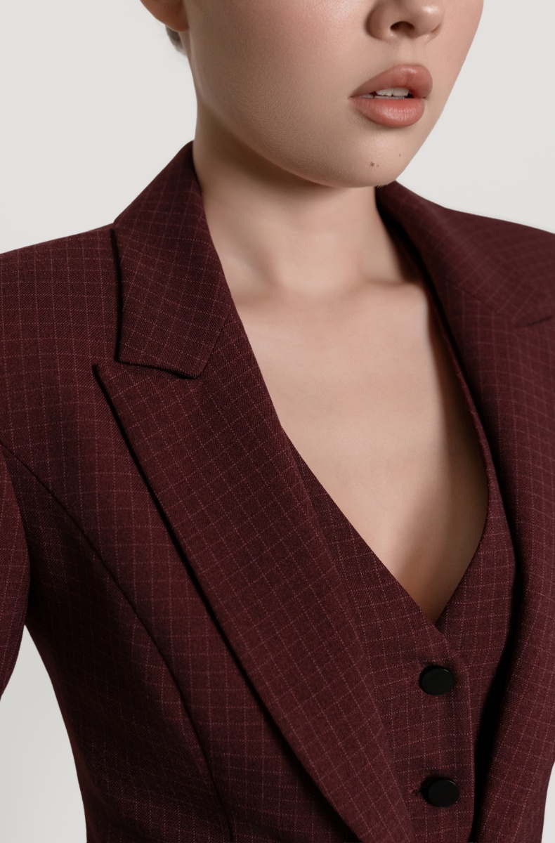 Fitted jacket, burgundy