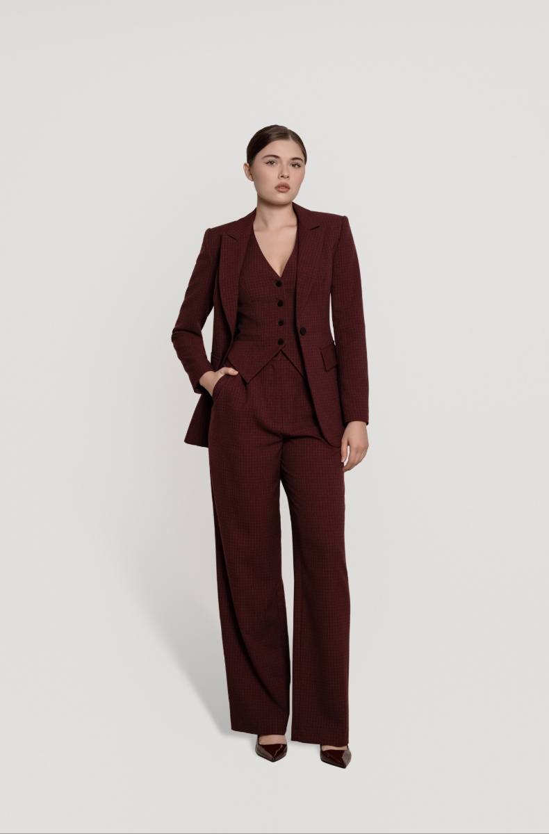 Fitted jacket, burgundy
