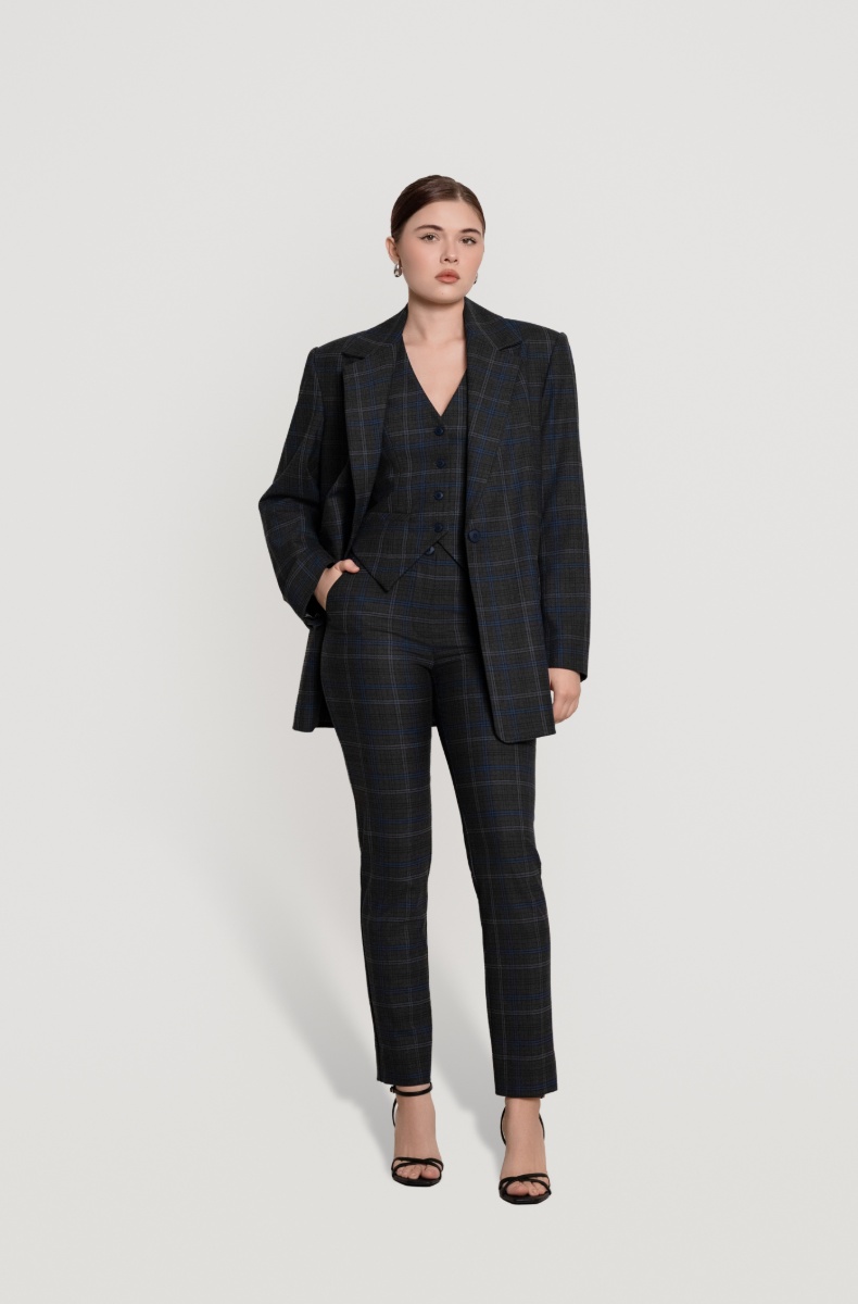 Straight-leg trousers, smoke blue