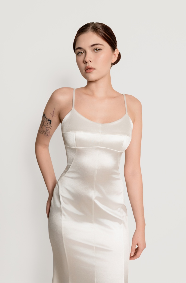 Slip dress, white