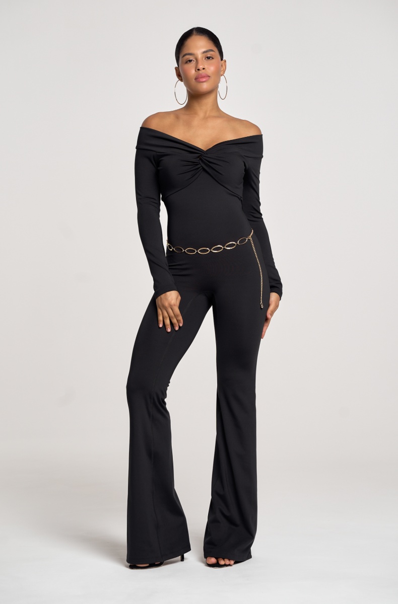 Open-back jumpsuit, black