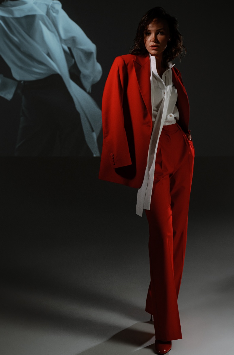 Oversized jacket, red