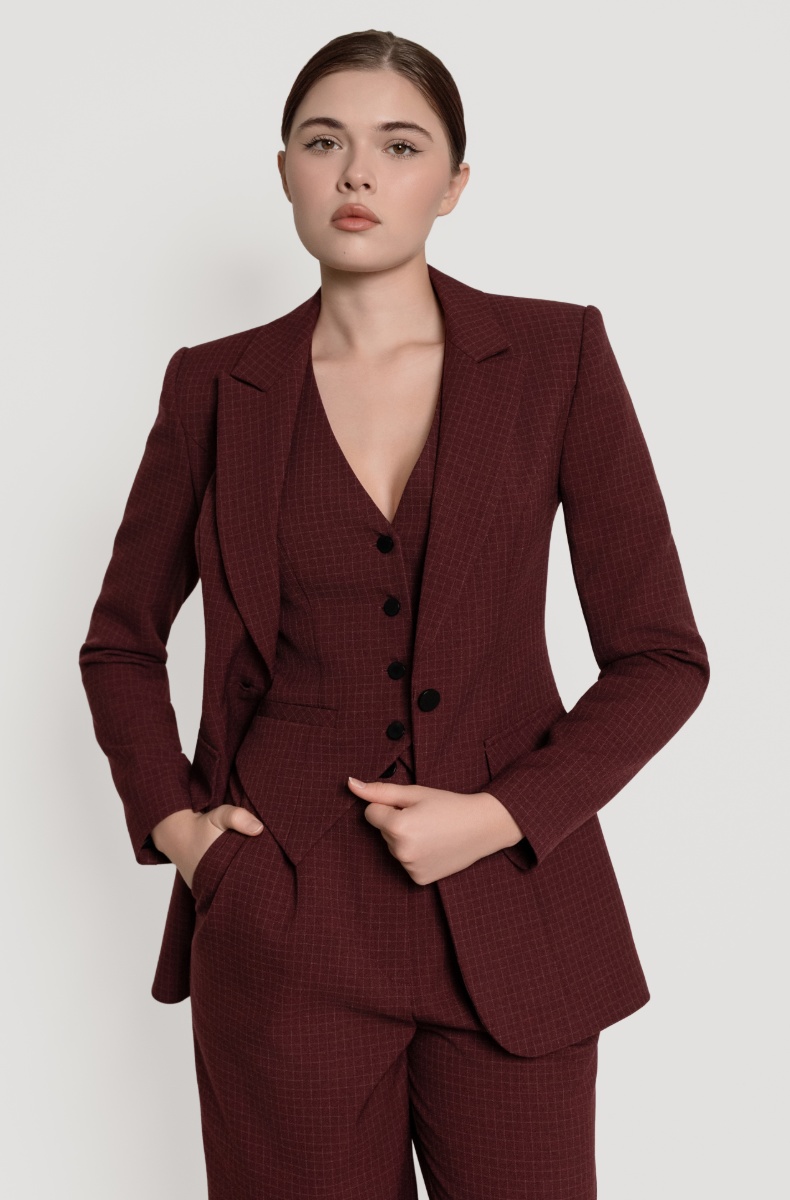 Fitted jacket, burgundy
