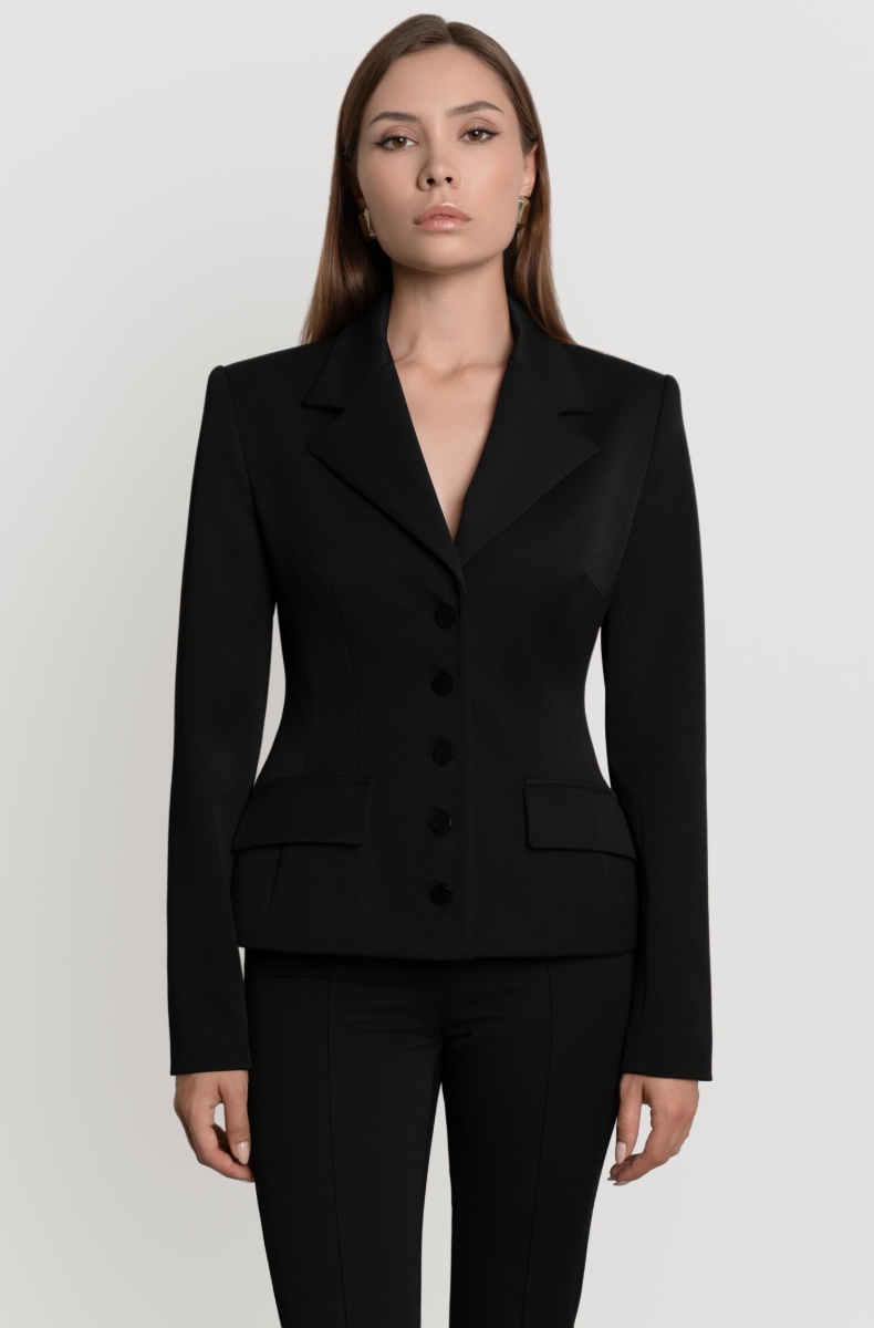 Heavyweight flared trousers, black