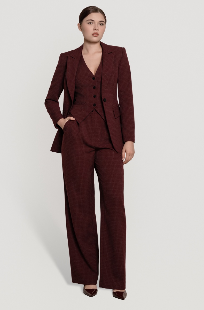Palazzo trousers, burgundy