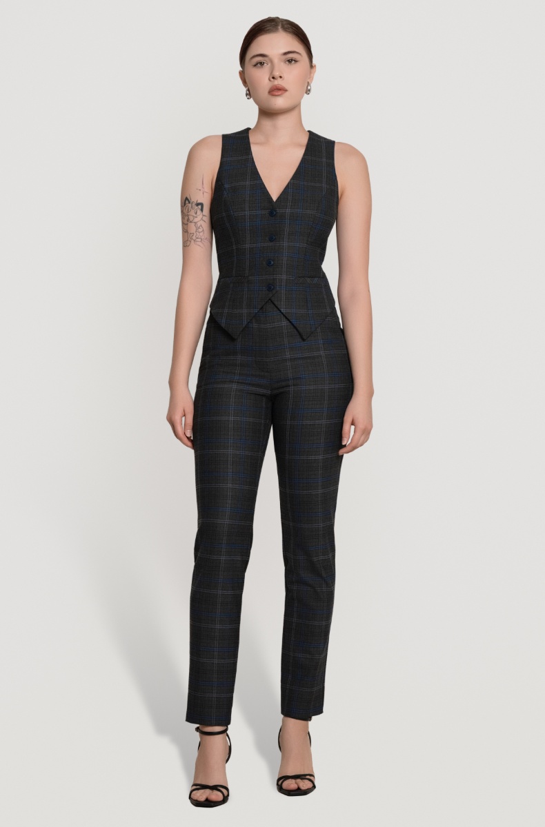 Straight-leg trousers, smoke blue