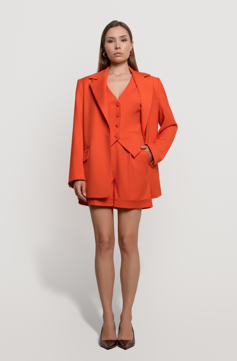 Fitted waistcoat, orange