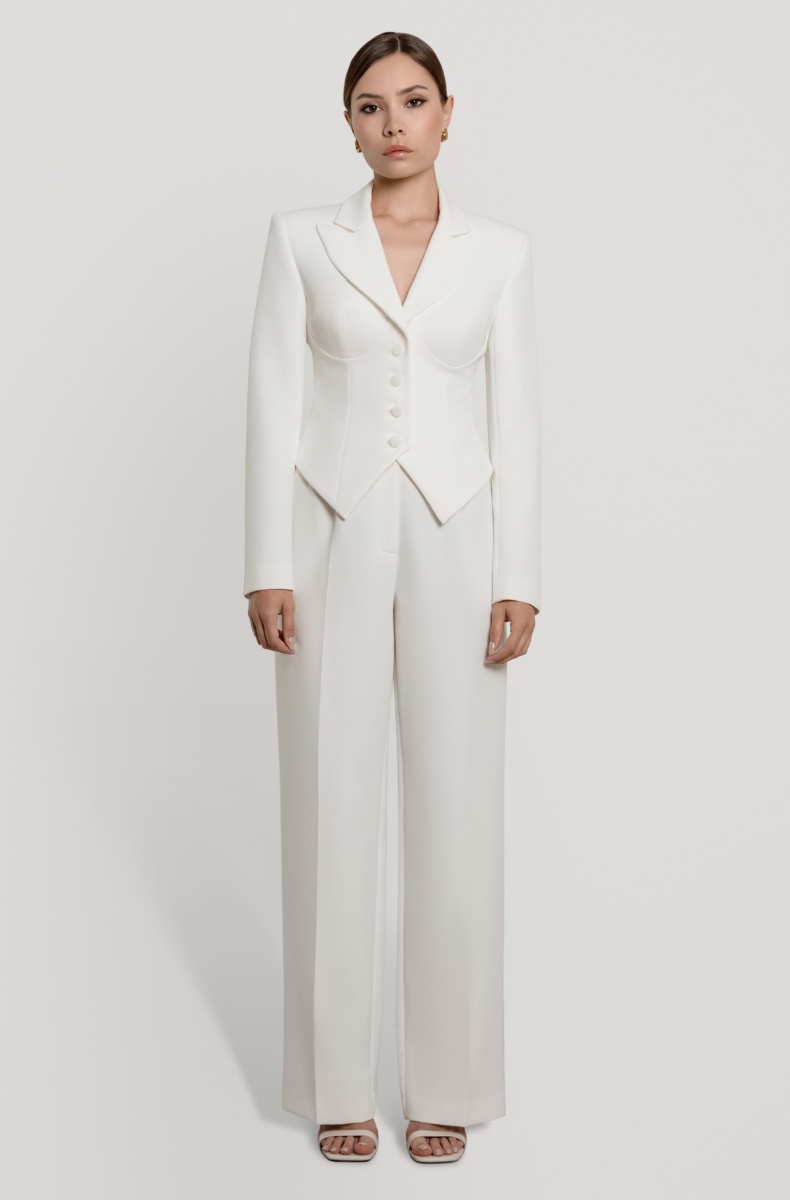 Palazzo trousers, milk white