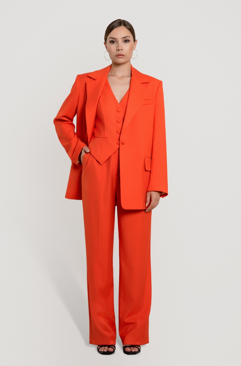 Fitted waistcoat, orange