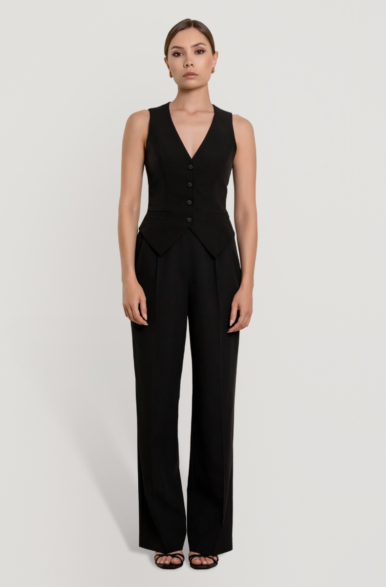 Fitted waistcoat, black