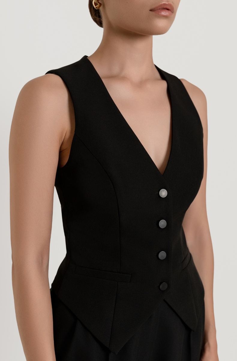 Fitted waistcoat, black