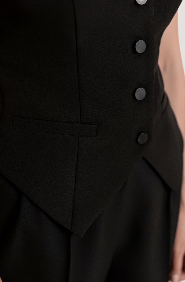 Fitted waistcoat, black