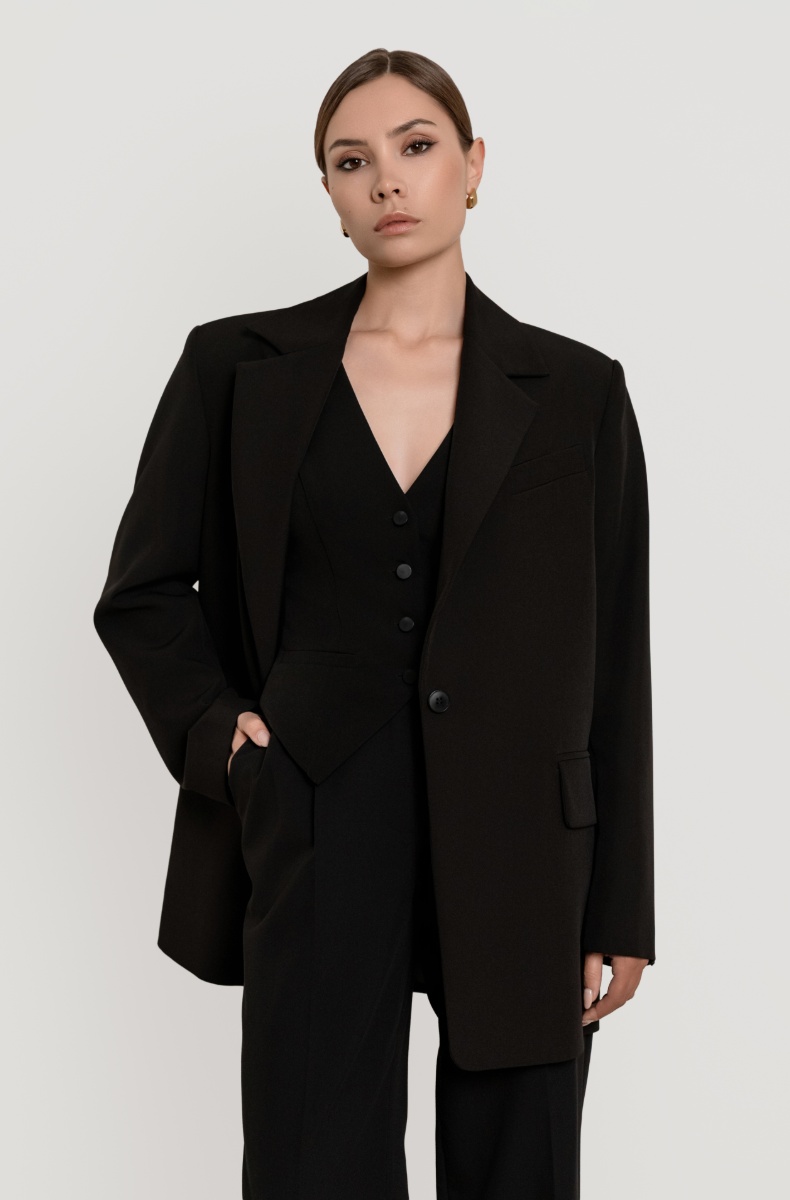 Fitted waistcoat, black