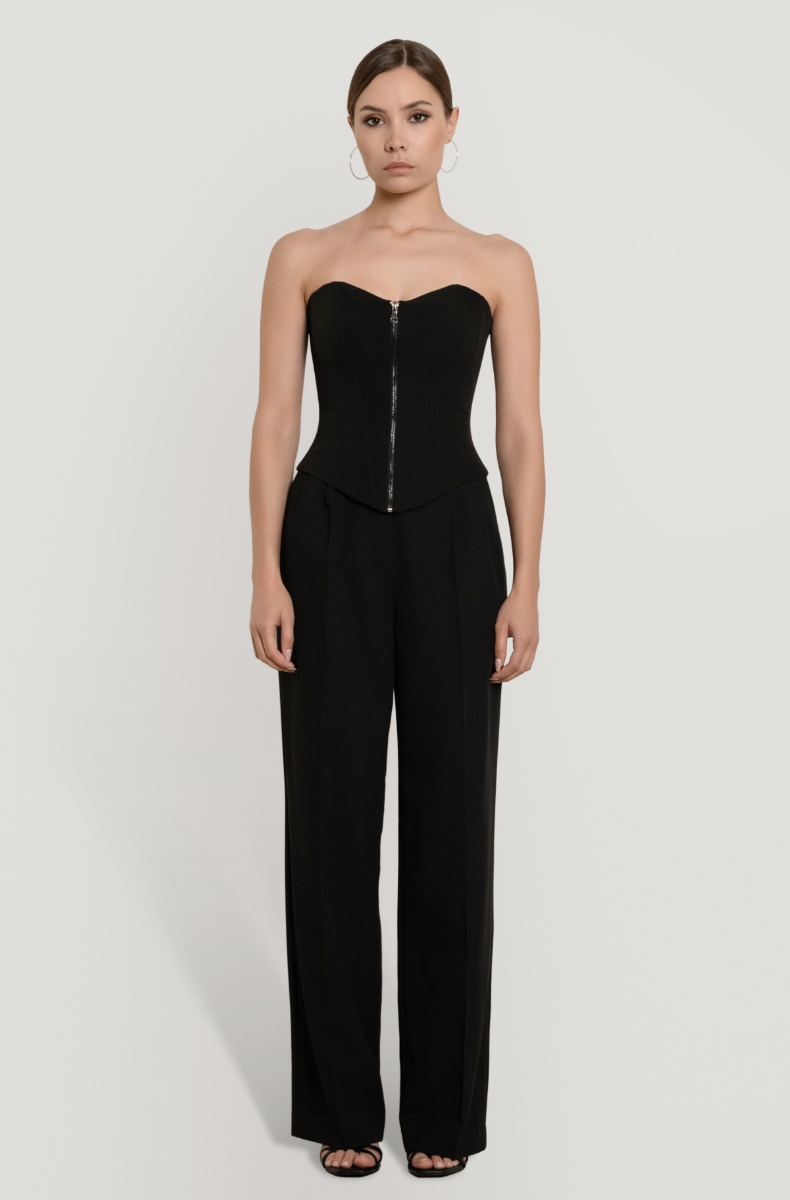 Zip-up corset, black