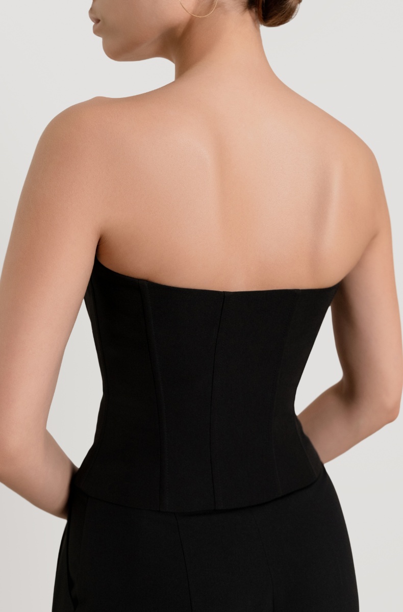 Zip-up corset, black