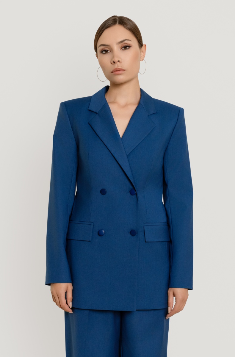 Double-breasted jacket, sapphire blue