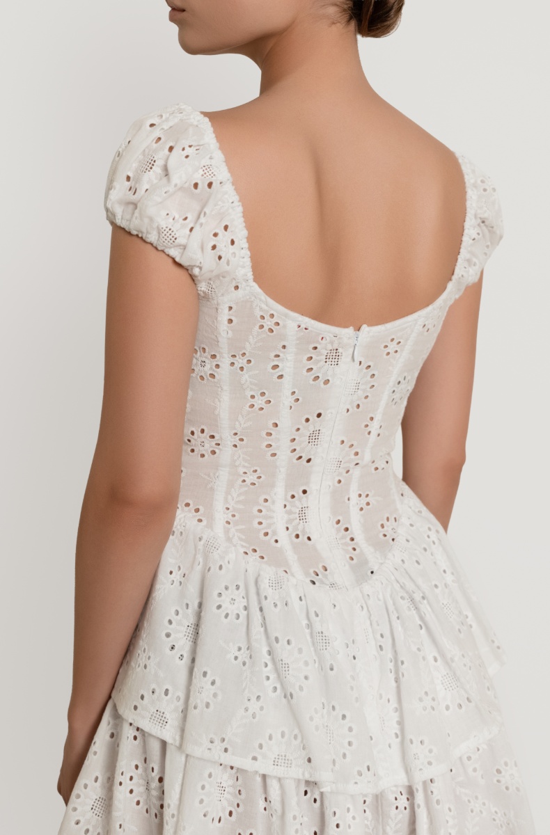 Corset dress, white lace