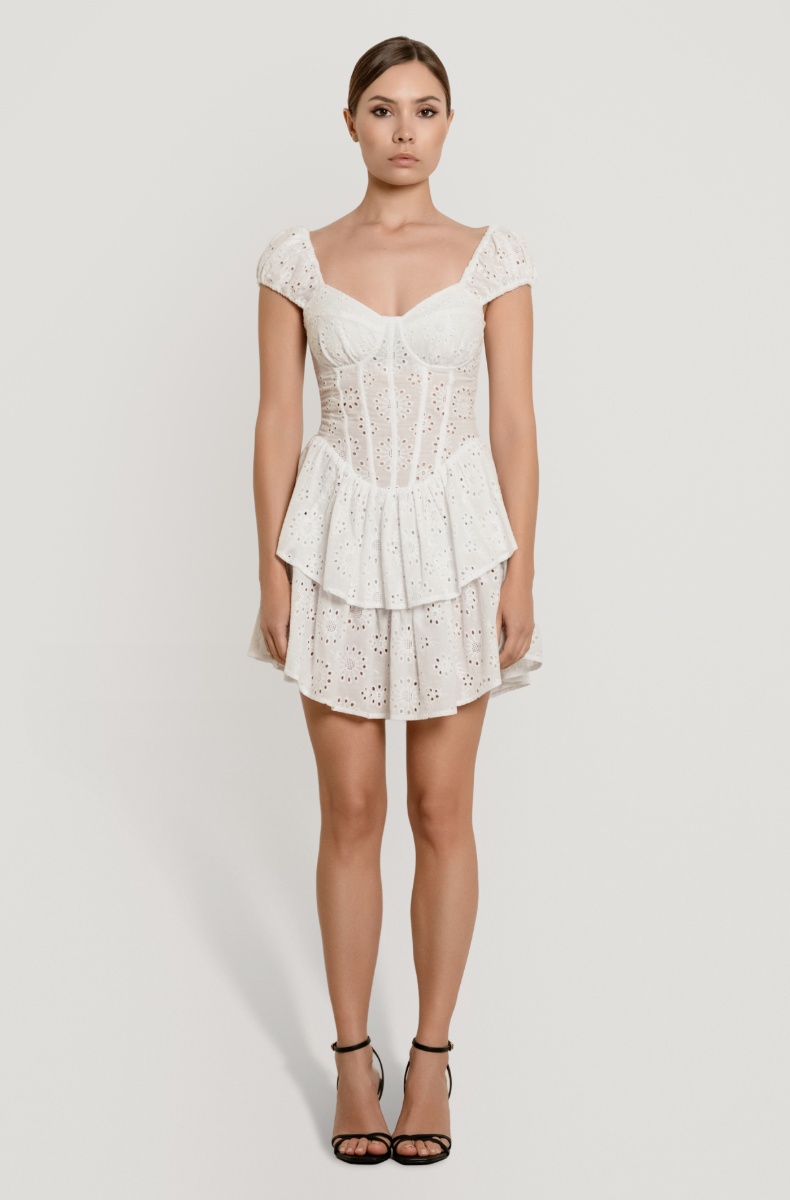 Corset dress, white lace