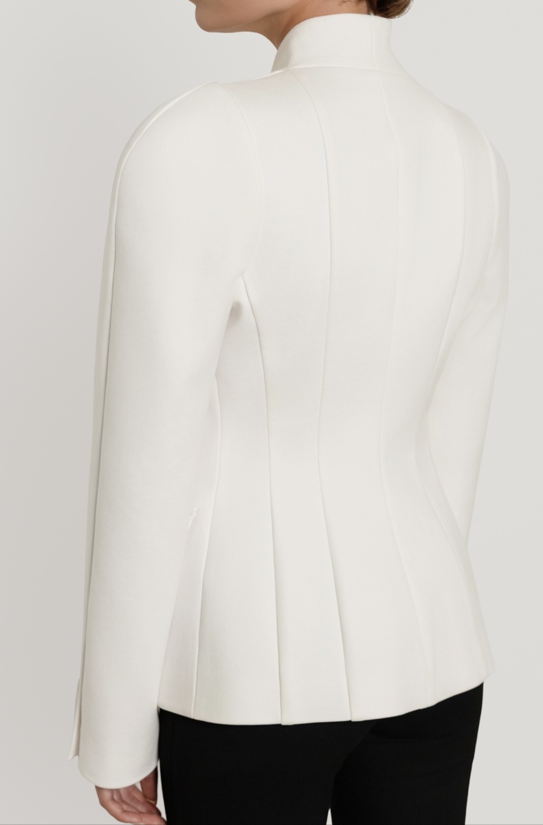Semi-raglan tailored blazer, ivory