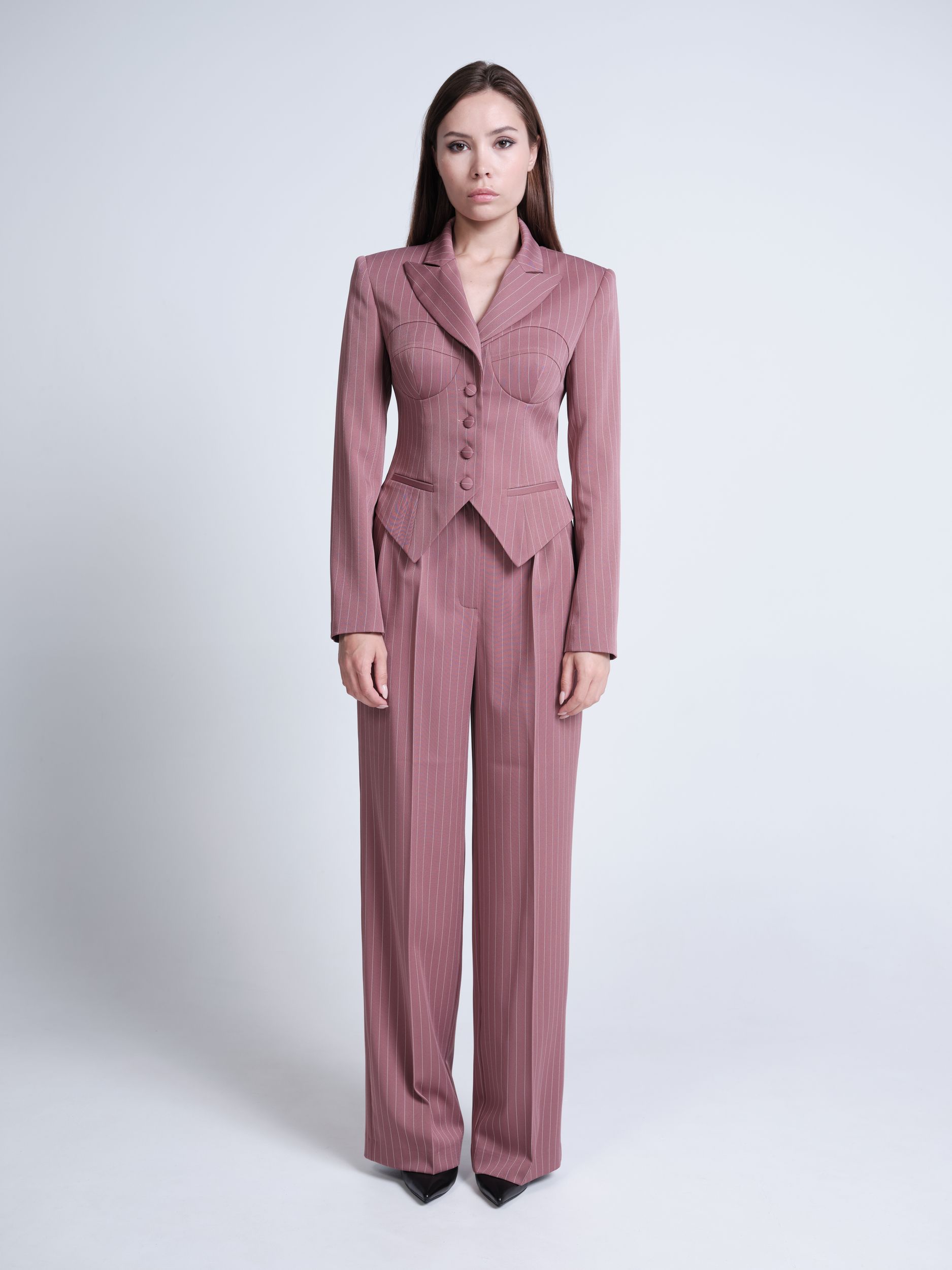 Ppalazzo trousers, pinstripe powdery