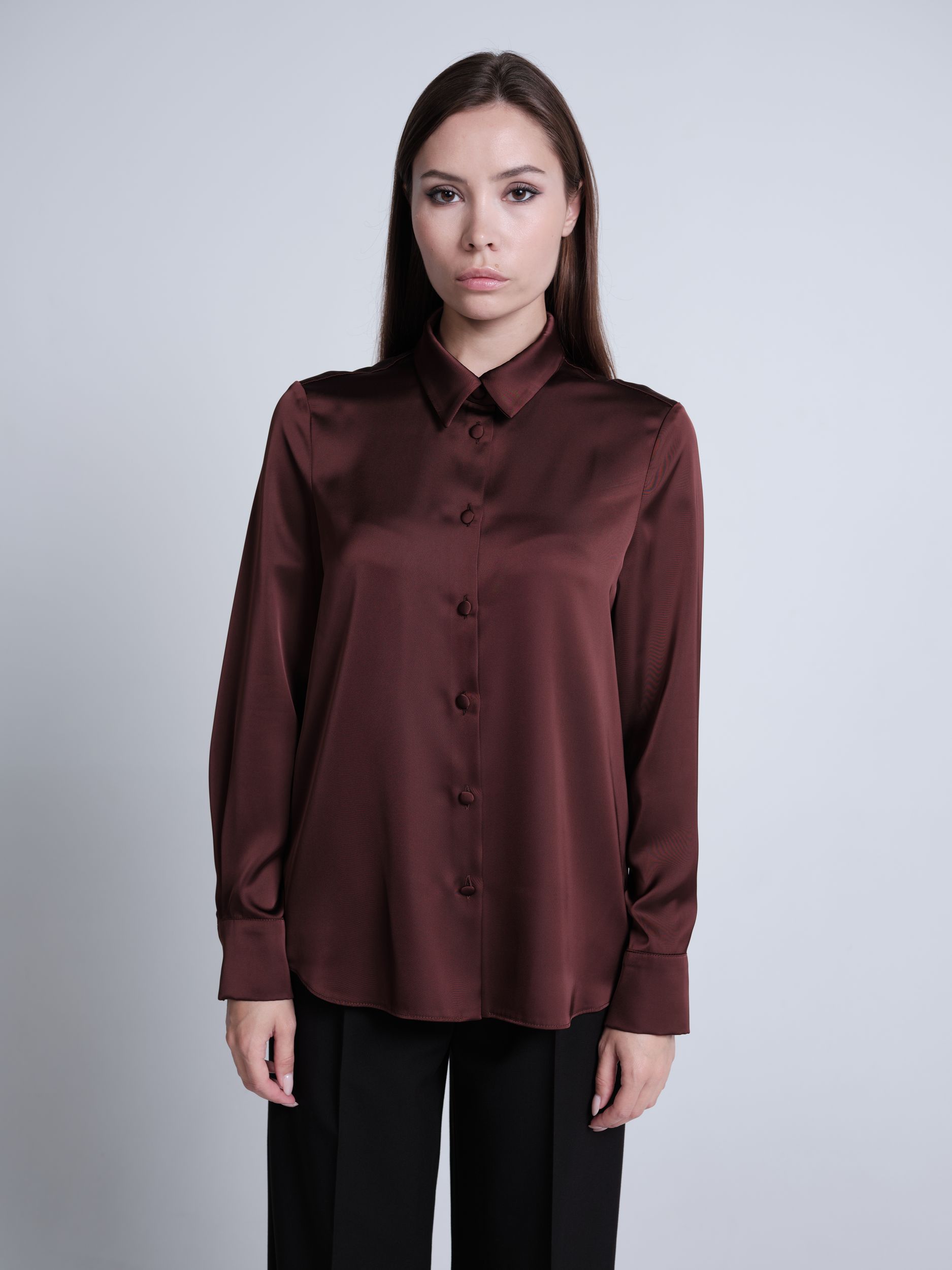 Classic blouse, dark chocolate