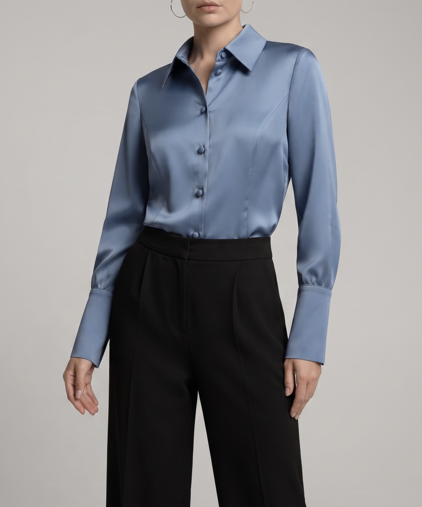 Blouse with relief, grey-blue