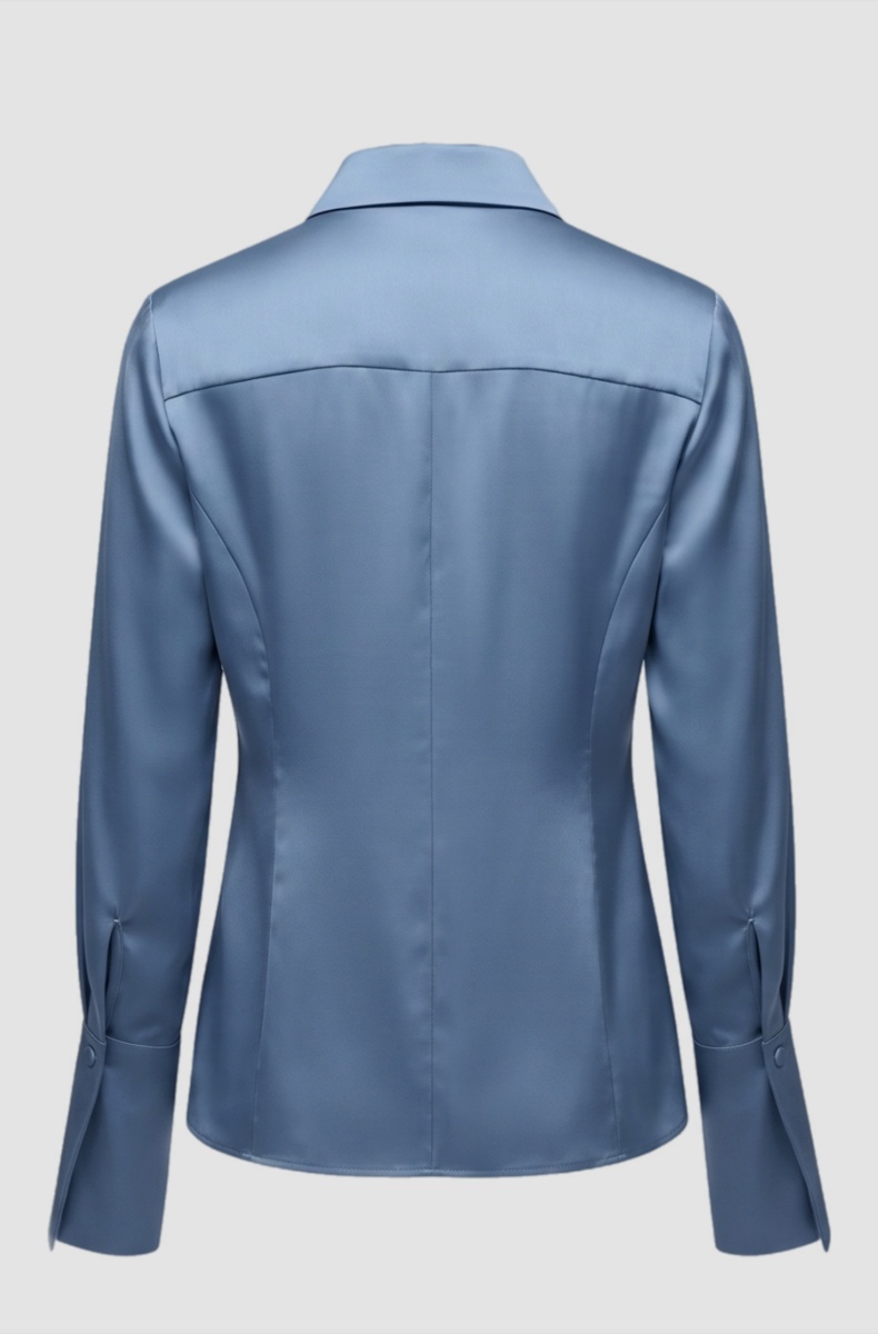 Blouse with relief, grey-blue