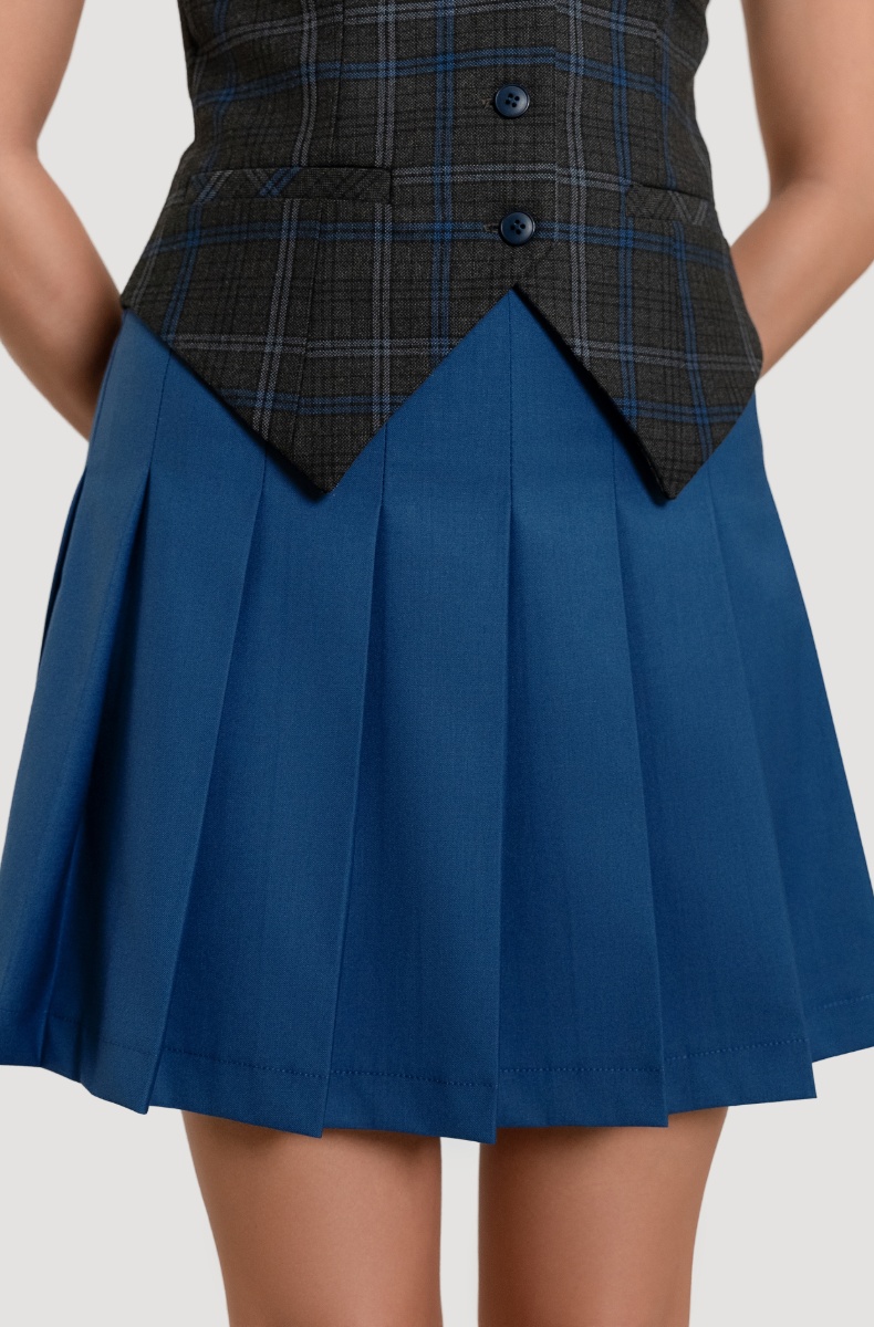 Pleated skirt, sapphire blue
