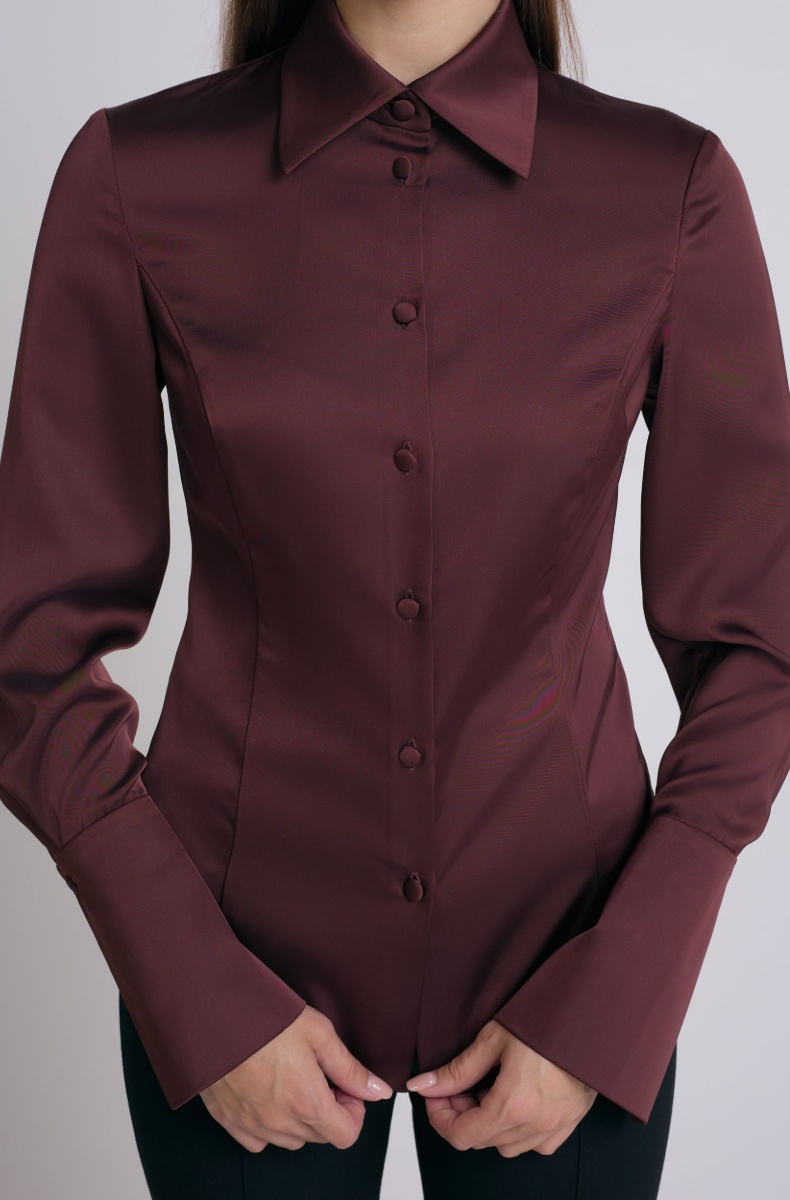 Blouse with reliefs, dark chocolate