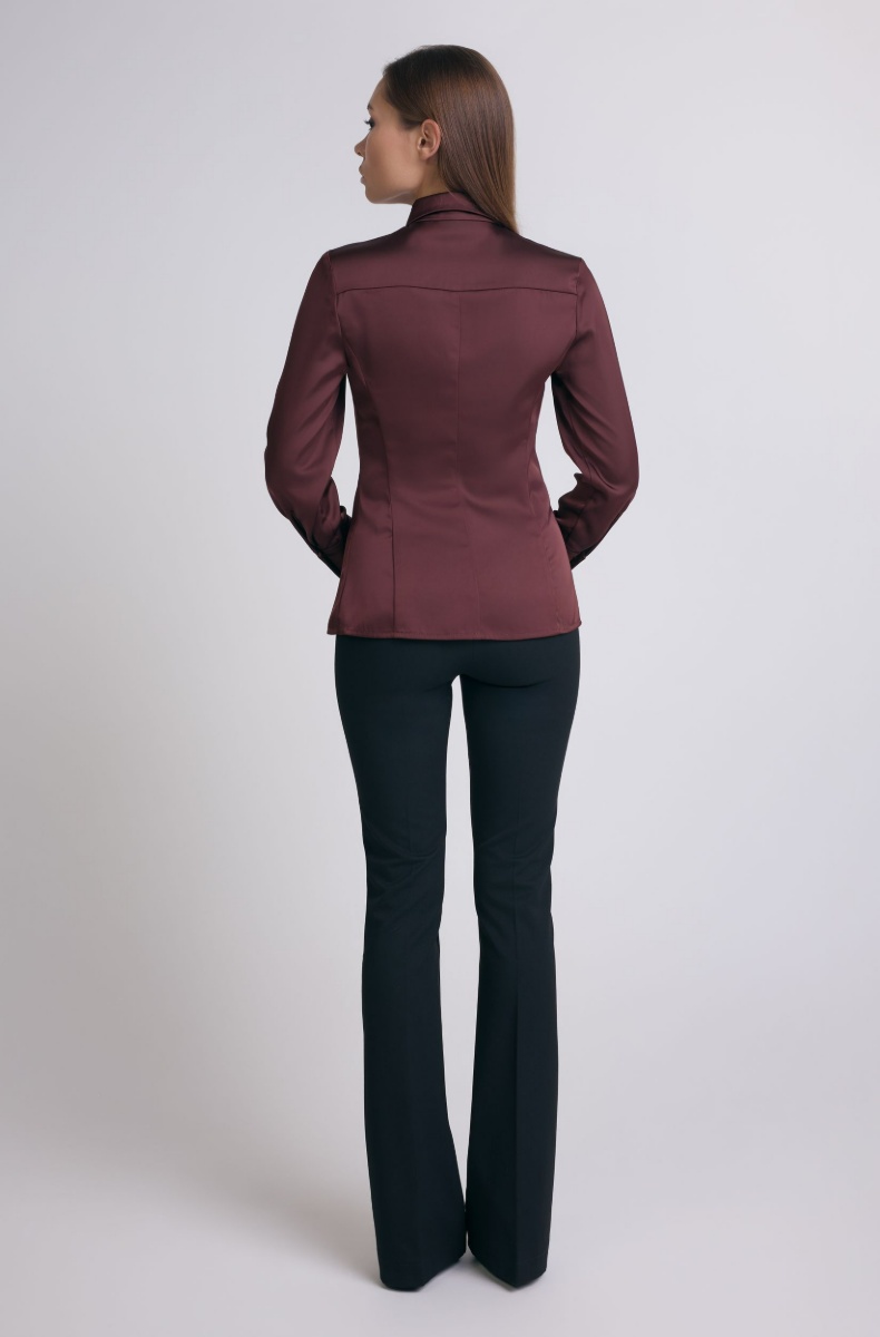 Blouse with reliefs, dark chocolate