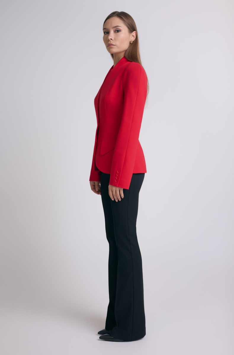 Semi-raglan tailored blazer, scarlet