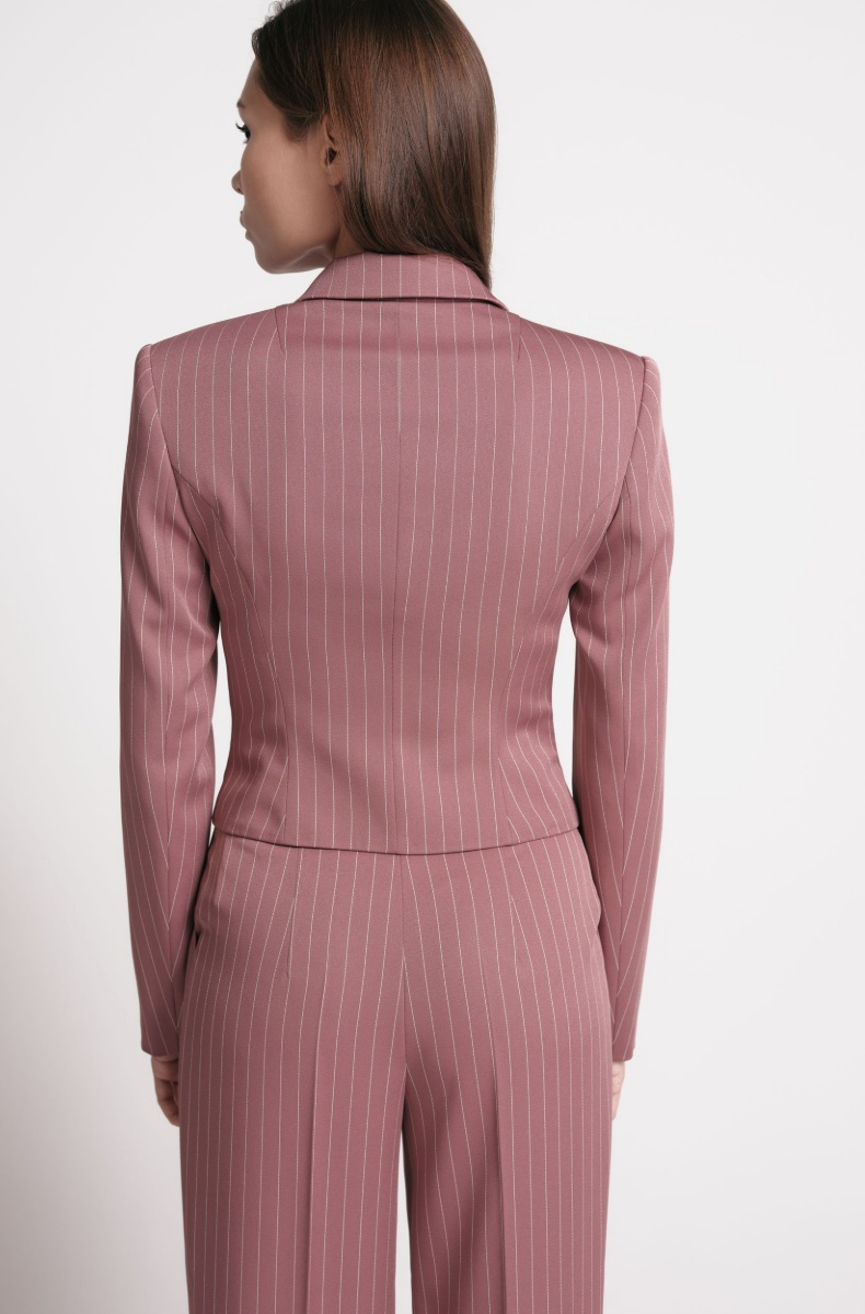 Corset blazer, powdery pinstripe