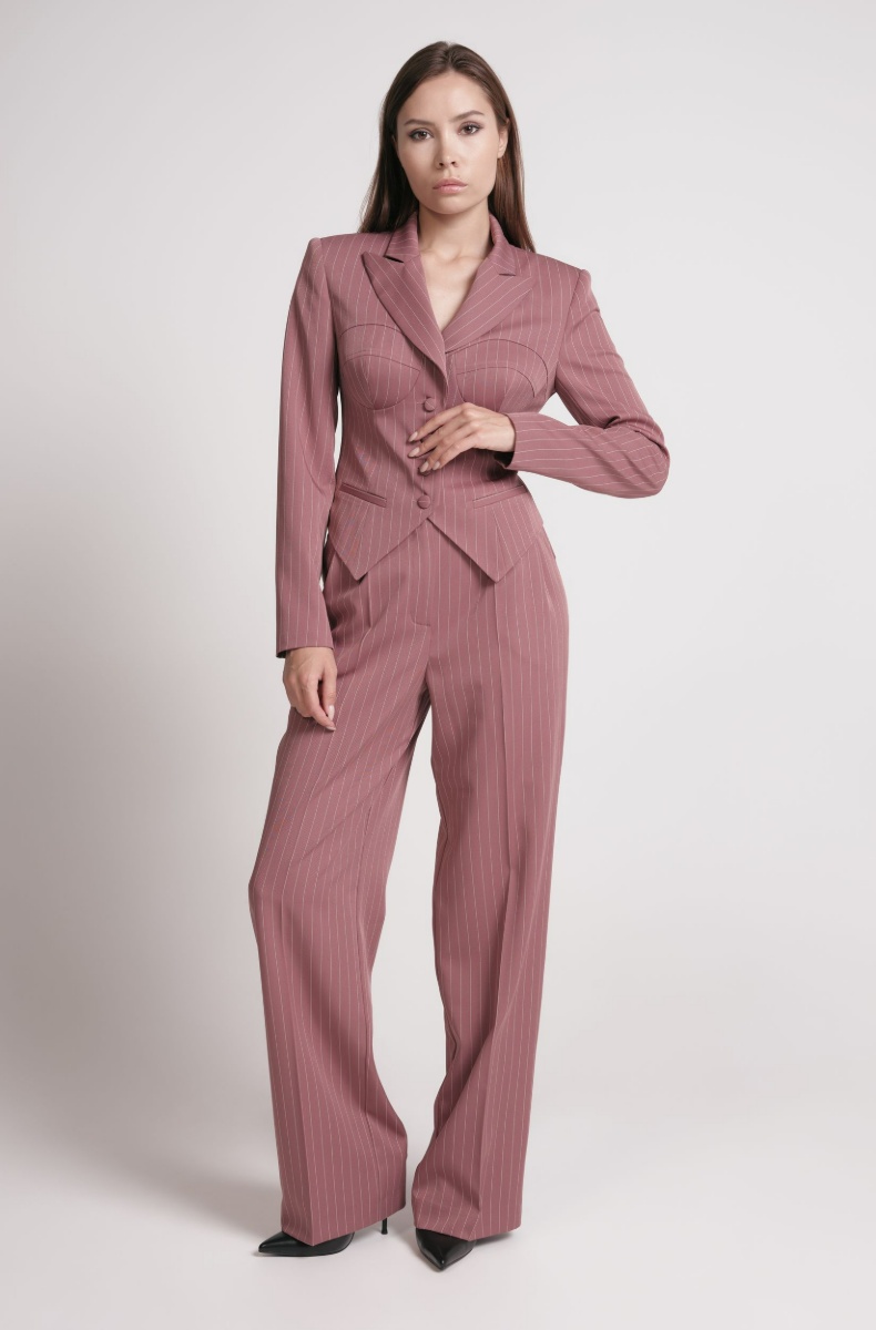 Palazzo trousers, pinstripe powdery