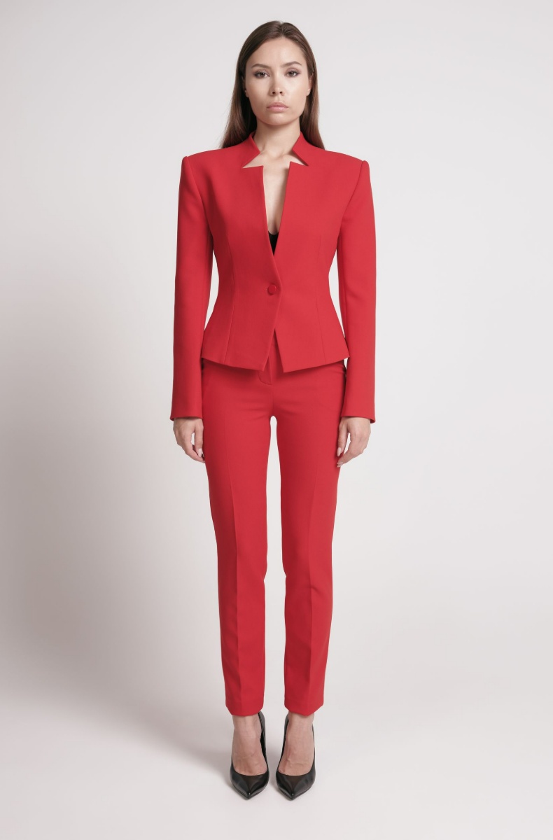 Straight trousers, red