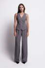Double-breasted waistcoat, light grey pinstripe
