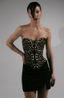 Zip-up corset top, animal print