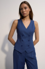 Double-breasted waistcoat, sapphire blue