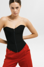 Zip-up corset, black