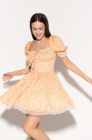 Tie-front dress, orange print