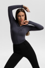 Ruched bust longsleeve top, graphite