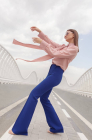  Flared trousers, electric blue
