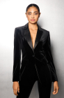 Velvet tuxedo with satin lapels, black