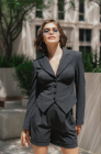 Corset blazer, dark grey