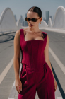 Corset top, sangria