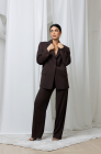 Palazzo trousers, dark chocolate